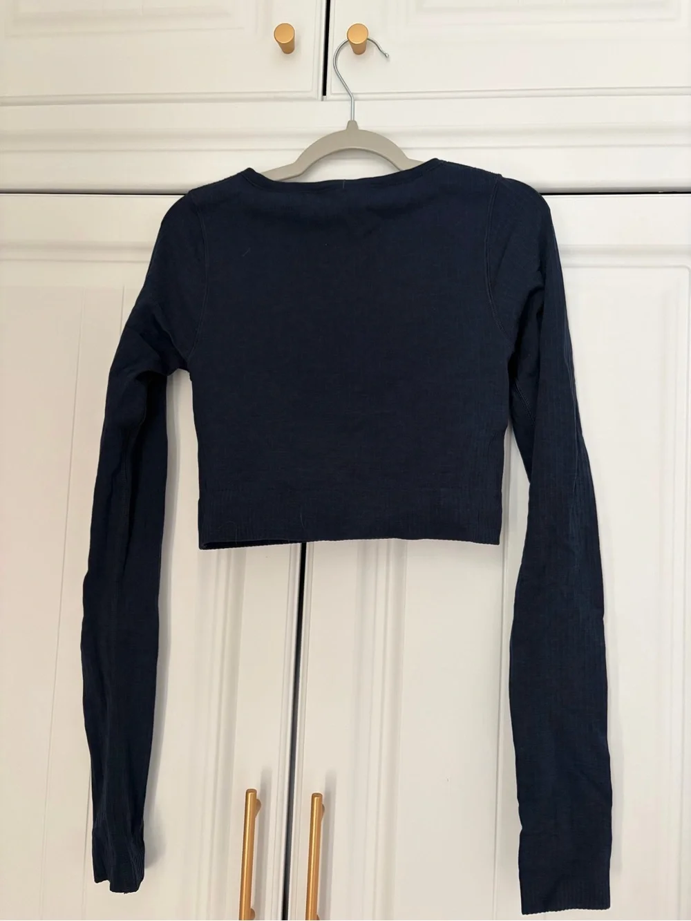 lululemon athletica Ribbed Long Sleeve Crop Top - Navy
